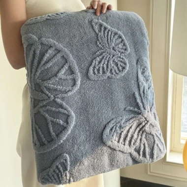 Chăn Mùa Hè Nhung San Hô 100% Mềm, Điều Hòa Không Khí, Jacquard Bướm, Giá Ưu Đãi 149.490 VND