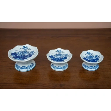 Chân nến đèn dầu men lam - Đồ thờ gốm sứ Bát Tràng, giảm giá 66.500đ