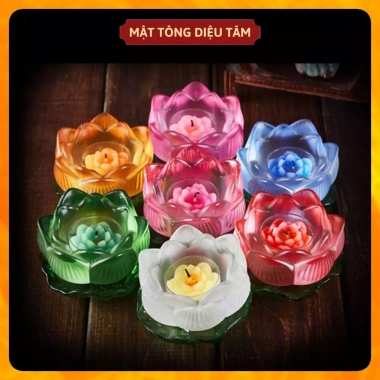 Chân Nến Hoa Sen Lưu Ly Đế Lá Sen - Đèn Cầy, Chén Nước, Ly Thờ Cúng, Diệu Tâm, Giá 60.000đ 4 Chân Nến Hoa Sen Lưu Ly Đế Lá Sen - Đèn Cầy, Chén Nước, Ly Thờ Cúng, Diệu Tâm, Giá 60.000đ 4
