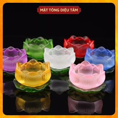 Chân Nến Hoa Sen Lưu Ly Đế Lá Sen - Đèn Cầy, Chén Nước, Ly Thờ Cúng, Diệu Tâm, Giá 60.000đ 5 Chân Nến Hoa Sen Lưu Ly Đế Lá Sen - Đèn Cầy, Chén Nước, Ly Thờ Cúng, Diệu Tâm, Giá 60.000đ 5
