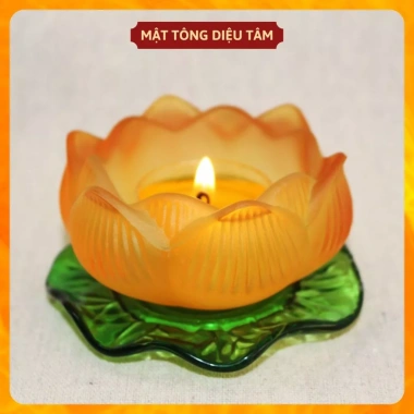 Chân Nến Hoa Sen Lưu Ly Đế Lá Sen - Đèn Cầy, Chén Nước, Ly Thờ Cúng, Diệu Tâm, Giá 60.000đ 8 Chân Nến Hoa Sen Lưu Ly Đế Lá Sen - Đèn Cầy, Chén Nước, Ly Thờ Cúng, Diệu Tâm, Giá 60.000đ 8