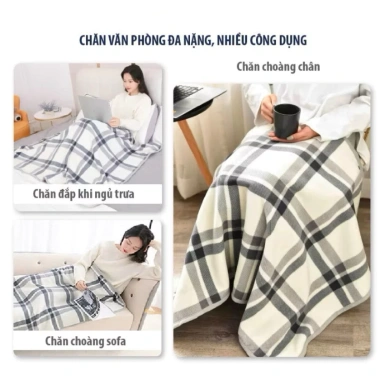Chăn Ngủ Văn Phòng Kiêm Áo Choàng Lông Cừu Siêu Ấm, Nhỏ Gọn, Giá Ưu Đãi 124.500₫