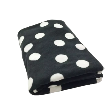 Chăn ngủ văn phòng nỉ chấm bi trắng đen 155x120cm - Giá chỉ 55.000đ 5