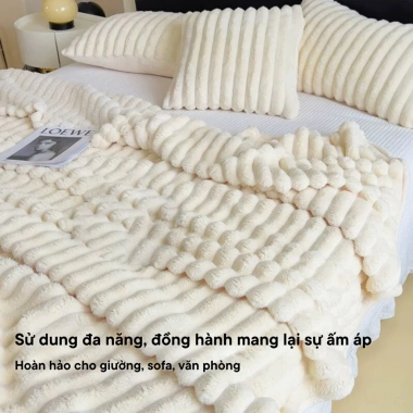 Chăn Nhung Moonly Lông Thỏ 2 Lớp Mềm Mại Ấm Áp Nhỏ Gọn Văn Phòng Giá 59.000₫ 6