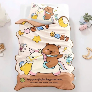 Chăn nhung tuyết 1mx1m4 mềm mịn cho bé - dùng văn phòng, đi học bán trú, 56.999đ