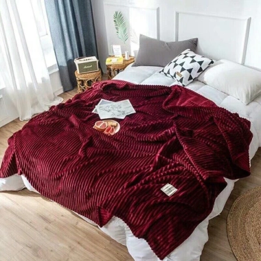 Chăn nhung tuyết kẻ tăm 2x2m - Cao cấp, mềm mịn, nhiều màu, Giá chỉ 145.000 VND