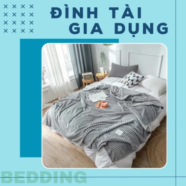 Chăn nhung tuyết kẻ tăm 2x2m2 cao cấp, siêu mềm mịn, nhiều màu, chăn văn phòng, giảm giá 165k