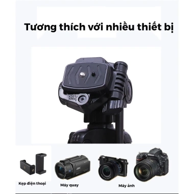Chân Quay Điện Thoại Tripod F3.520 khung nhôm cao cấp 145cm - Tặng 1 Kẹp Điện Thoại, Giá chỉ 233.000đ 2