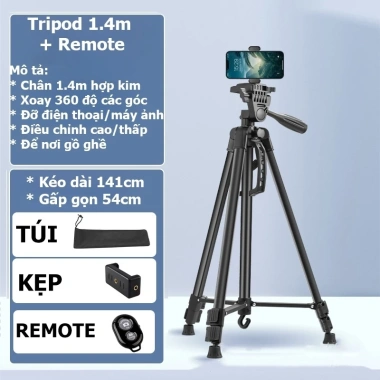 Chân Quay Điện Thoại Tripod F3.520 khung nhôm cao cấp 145cm - Tặng 1 Kẹp Điện Thoại, Giá chỉ 233.000đ 10