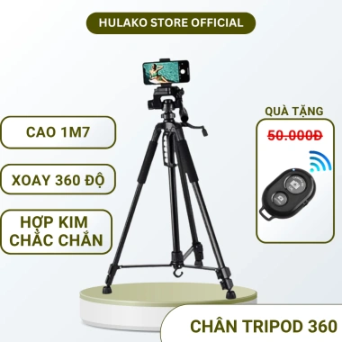 Chân Quay HULAKO 360 Gập Gọn 55cm Máy Ảnh Điện Thoại Chụp Ảnh Quay Video Giá 199k