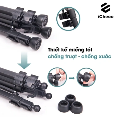 Chân quay máy ảnh tripod điện thoại iCheco CT88 chắc chắn, kèm túi đeo và kẹp, giá ưu đãi 65k