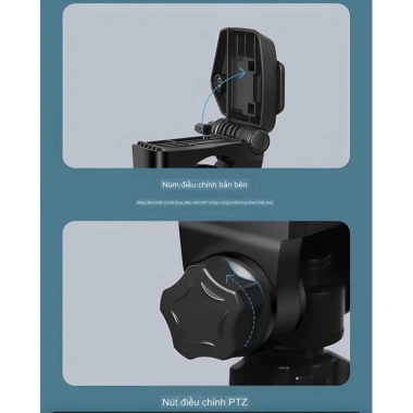 Chân quay Tripod 3 in 1 360° góc nghiêng, đèn LED, kẹp điện thoại Live stream, giá 200k