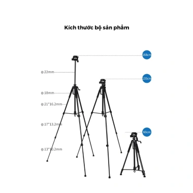 Chân quay Tripod 360 điều chỉnh cao, xoay 3D - Quay video - chụp ảnh chuyên nghiệp, 199.000đ 7