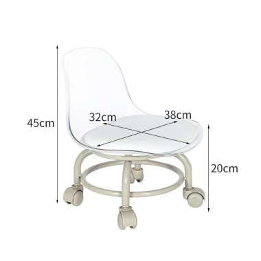 Chân Sắt Phụ Kiện Ghế Lăn Xoay 360 - Tựa Lưng Thấp Nhỏ Gọn, Tiện Dụng Đóng Hàng Làm Nail - Giá 108.000đ