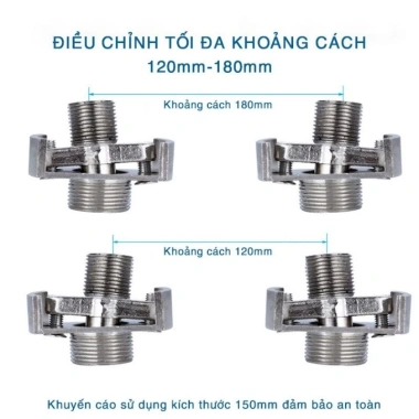 Chân sen chỉnh hướng, chỉnh lệch loại dài, giải pháp lỗ chờ sen lệch, giá 33.000₫