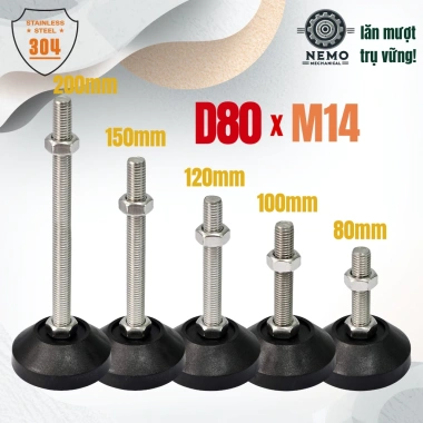 Chân tăng chỉnh M14/M16 Inox 304 đế nhựa dùng cho cân điện tử, y tế, phòng sạch - 52.020 VND 7