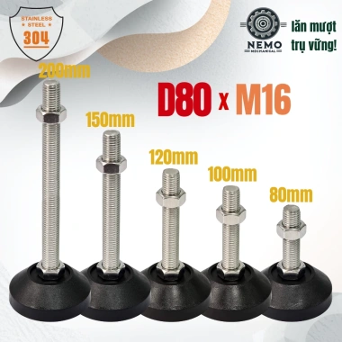 Chân tăng chỉnh M14/M16 Inox 304 đế nhựa dùng cho cân điện tử, y tế, phòng sạch - 52.020 VND 8