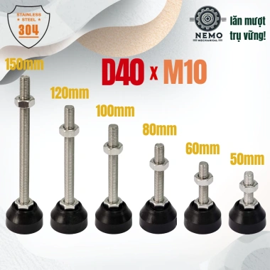 Chân tăng chỉnh Ren M10 Inox 304 đế nhựa cho cân điện tử, y tế, phòng sạch chỉ 23.375₫ 7