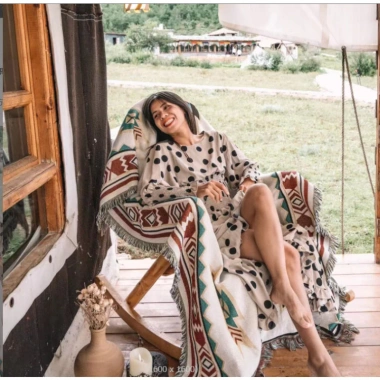 Chăn thảm phủ ghế cotton lanh dày hoa văn thổ cẩm - Khăn trải bàn & thảm picnic cổ điển 98k 7 Chăn thảm phủ ghế cotton lanh dày hoa văn thổ cẩm - Khăn trải bàn & thảm picnic cổ điển 98k 7