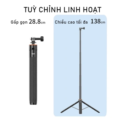 Chân tripod gậy selfie 1.38m cho Actioncam & điện thoại VRIG TP-21 Giá giảm 369k