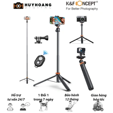 Chân Tripod K&F CONCEPT MS-08 cho máy ảnh, điện thoại, GoPro, Osmo Pocket, Insta360 X4 Giá 439.000₫