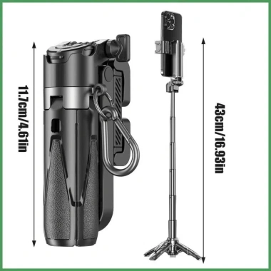 Chân tripod mini Capgrip 3IN1 Bluetooth D06 Gậy tự sướng, đèn trợ sáng, giá 147.000₫
