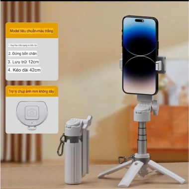 Chân tripod mini Capgrip 3IN1 Bluetooth D06 Gậy tự sướng, đèn trợ sáng, giá 147.000₫