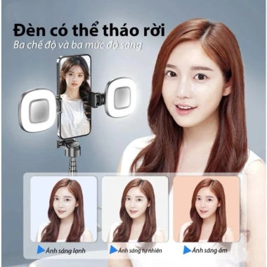 Chân tripod Mini GDT P15 – Gậy tự sướng Bluetooth đa năng, đèn trợ sáng 3 cấp, giá 145.000₫