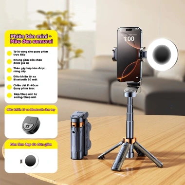 Chân tripod mini JC25 3 trong 1 cho điện thoại - Gậy tự sướng Bluetooth tích hợp đèn trợ sáng, giá ưu đãi 219.760₫ 3