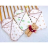 Chăn ủ xô muslin lót nhung hạt đậu, mũ trùm đầu mềm cho bé sơ sinh mùa đông - 200k