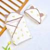 Chăn ủ xô muslin lót nhung hạt đậu, mũ trùm đầu mềm cho bé sơ sinh mùa đông - 200k 9