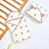 Chăn ủ xô muslin lót nhung hạt đậu, mũ trùm đầu mềm cho bé sơ sinh mùa đông - 200k 10