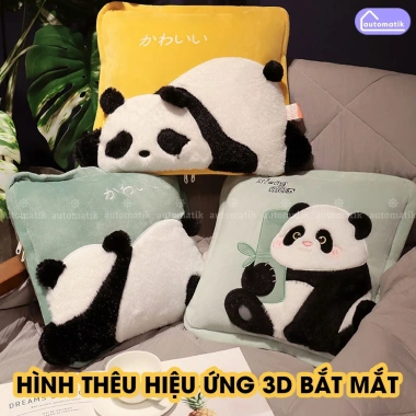 Chăn Văn Phòng Automatik Gấp Gọn 2 trong 1 - Gối Tựa Lưng & Mền Bông Hoạt Hình 3D, Giá chỉ 209.000 VND 8