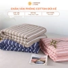 Chăn Văn Phòng Cotton Đũi Kẻ Mềm Mịn Cao Cấp Gấp Gọn Đa Năng 1m2x2m Giá 80k