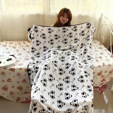 Chăn văn phòng lông tuyết mẫu gấu xám 2m size lớn giá ưu đãi 99.000₫ 5