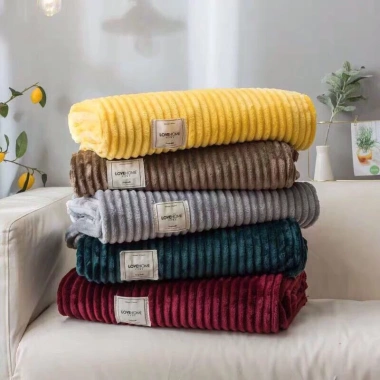 Chăn văn phòng nhung tuyết siêu nhẹ 2mx2m3 - Mền kẻ tăm rộng, giá ưu đãi 145.000 VND 2