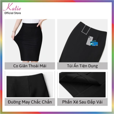 Chân Váy 2 Lớp KATIE Công Sở Lót Co Giãn 4 Chiều, Vải Bút Chì, Size 80kg - 199k 7 Chân Váy 2 Lớp KATIE Công Sở Lót Co Giãn 4 Chiều, Vải Bút Chì, Size 80kg - 199k 7