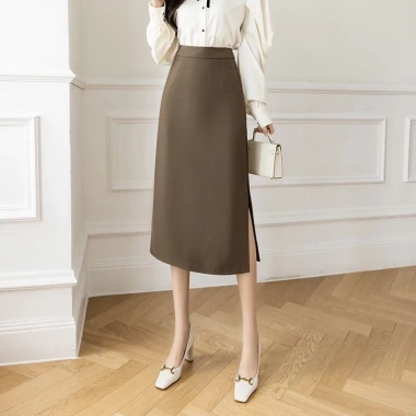 Chân Váy A Dáng Dài Công Sở Xẻ Sườn Che Đầu Gối - Lịch Sự, Thời Trang, Giá 162k 2