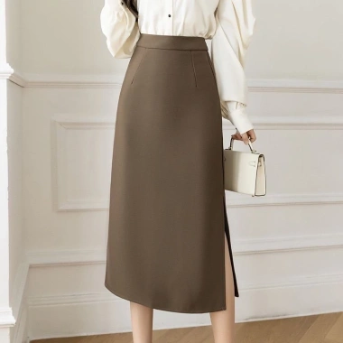 Chân Váy A Dáng Dài Công Sở Xẻ Sườn Che Đầu Gối - Lịch Sự, Thời Trang, Giá 162k 3