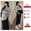 Chân váy bầu zip body suông bút chì qua gối thời trang, đáp bụng chun chỉnh - CV55