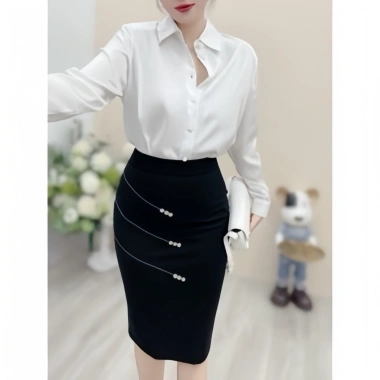 Chân Váy Body Đen Ôm, Váy Bút Chì Ngắn Umi Co Giãn 4 Chiều, Cạp Cao Xẻ Sau - 144k