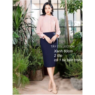 Chân Váy Bút Chì 2 Lớp Cao Cấp TÂY COLLECTION dài 60‑80cm, túi giấu trong, giảm còn 225k