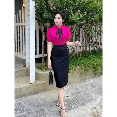Chân Váy Bút Chì 2 lớp dài qua gối 70cm, sẻ tà công sở nữ, 70-2, giá 158.400₫