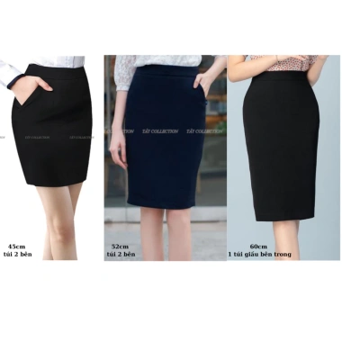 Chân váy bút chì 2 lớp lưng cao Tây Collection - 45‑80cm, co giãn ít, bigsize, giảm còn 205k