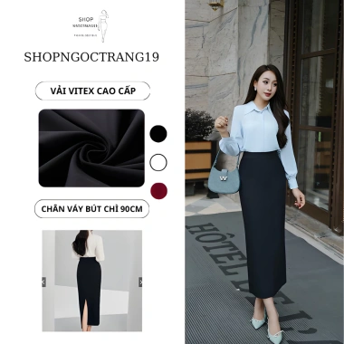 Chân Váy Bút Chì 90cm 2 lớp Vitex - Thời trang thu đông 2.024, Giá ưu đãi 195k