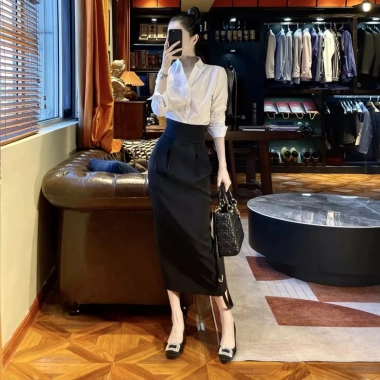 Chân Váy Bút Chì BAGGY che bụng dài 85cm hack chiều cao B85 thời trang công sở - Giá 186.000₫