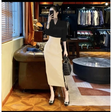 Chân Váy Bút Chì BAGGY che bụng dài 85cm hack chiều cao B85 thời trang công sở - Giá 186.000₫