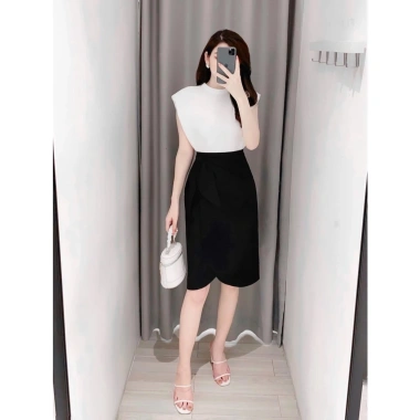 Chân váy bút chì công sở Bảo Khánh Shop - Thắt nơ, vạt bầu cong, giảm còn 165k