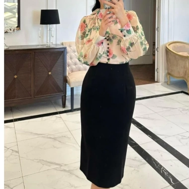 Chân váy bút chì công sở dài 2 lớp, lót mềm, xẻ sau Hàn Quốc BC68 - 195.000 VND
