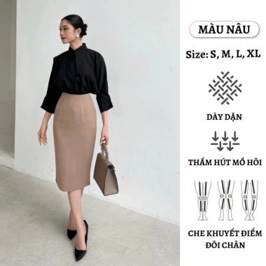 Chân váy bút chì công sở dài 65cm CV016 - Giá chỉ 165.000 VNĐ, đẹp lịch lãm 10